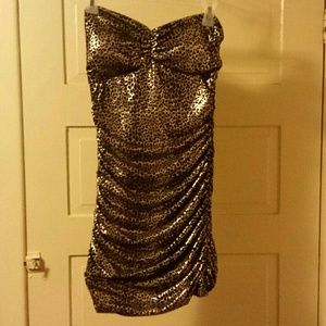 F21 Metallic cheetah print dress