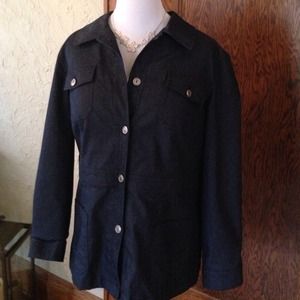 Dark Blue Denim Blazer with buttons