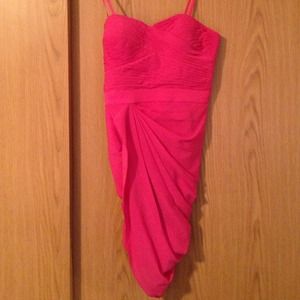 Strapless Cache hot pink dress. Only worn once.