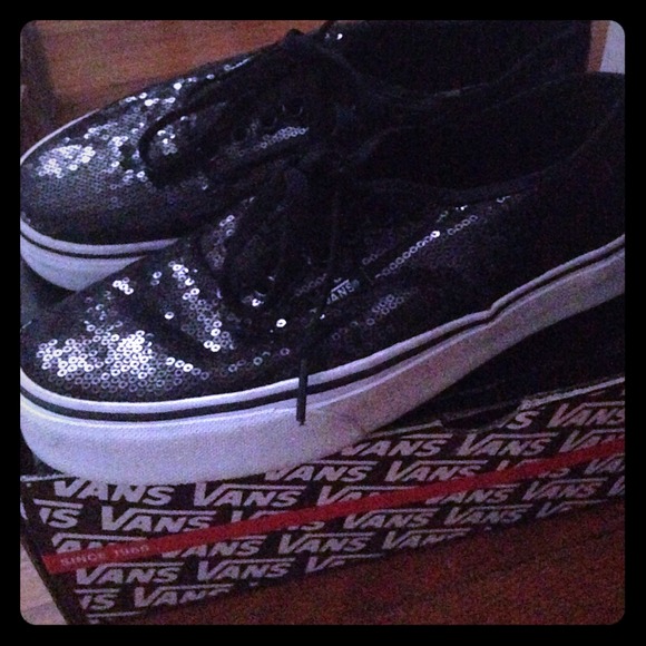 Black sequin VANS size 8.5
