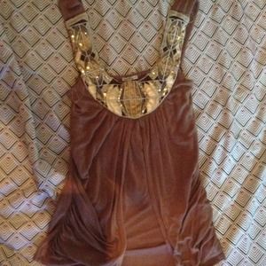 LIGHT BROWN FOREVER 21 TANK TOP