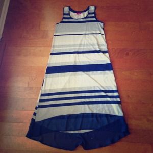 Nautical high-low striped dress