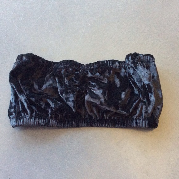 Strapless, suede black bandeau - Picture 1 of 2