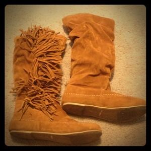 Cognac semi- fringe boot