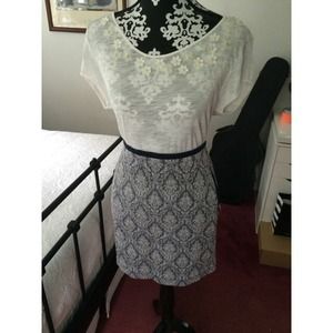 NWT Navy Antique Design Pencil Skirt