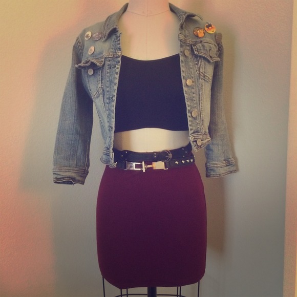 Maroon Mini Skirt