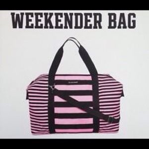 Victoria Secret pink and black weekender
