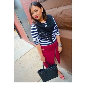 Versus by Versace red skirt w/exposed zipper