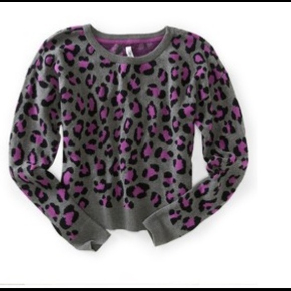 Cropped cheetah sweater