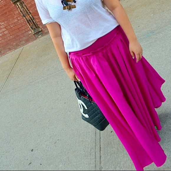 SOLD Marc Jacobs magenta silk skirt