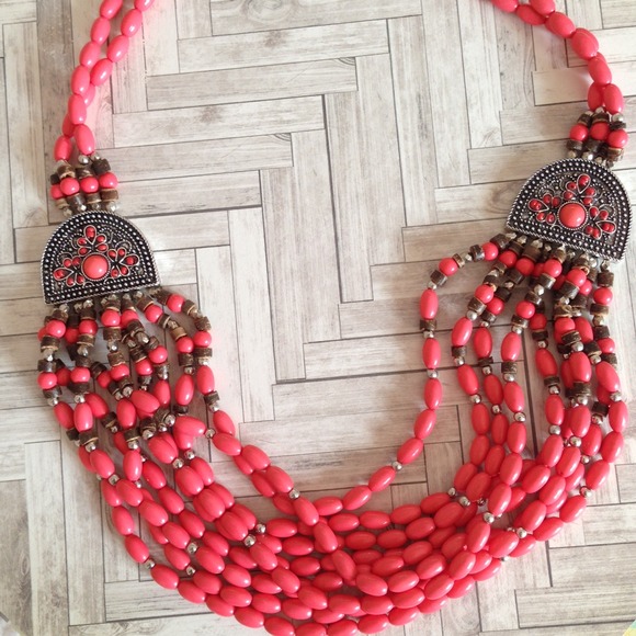 Boho beaded multi chain necklace - Picture 2 of 4