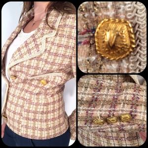 Vertigo pour la ville Paris Jackets & Coats - Vertigo Paris Pink/Orchid Tweed Boucle Blazer Vertigo pour la ville Paris Jackets & Coats - Vertigo Paris Pink/Orchid Tweed Boucle Blazer