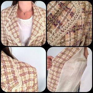Vertigo pour la ville Paris Jackets & Coats - Vertigo Paris Pink/Orchid Tweed Boucle Blazer Vertigo pour la ville Paris Jackets & Coats - Vertigo Paris Pink/Orchid Tweed Boucle Blazer