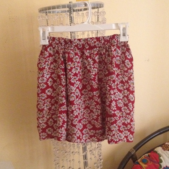 RARE // Red floral Brandy Skirt