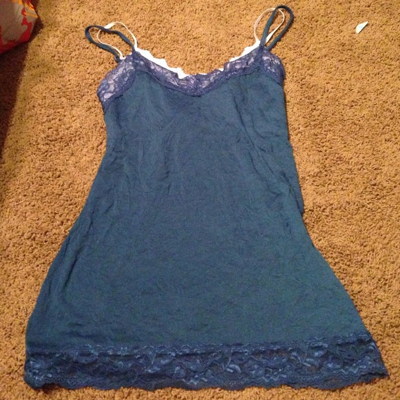 Teal Tank with Lace