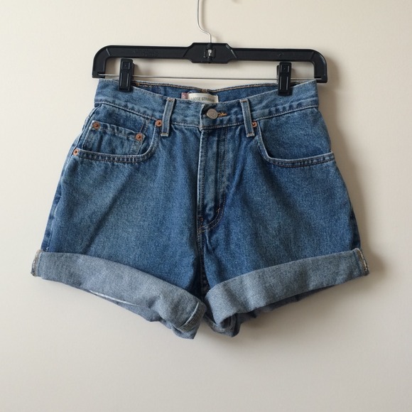 Denim high waisted shorts