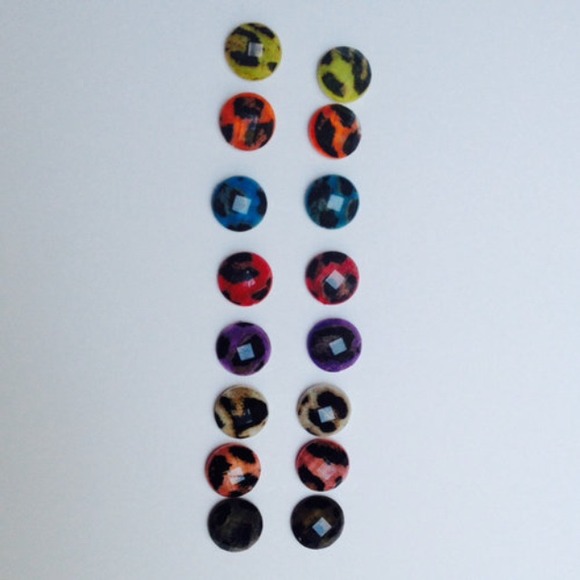 Leopard Print Earrings Set Of 10