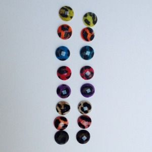 Leopard Print Earrings Set Of 10