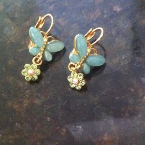 Butterfly flower earrings