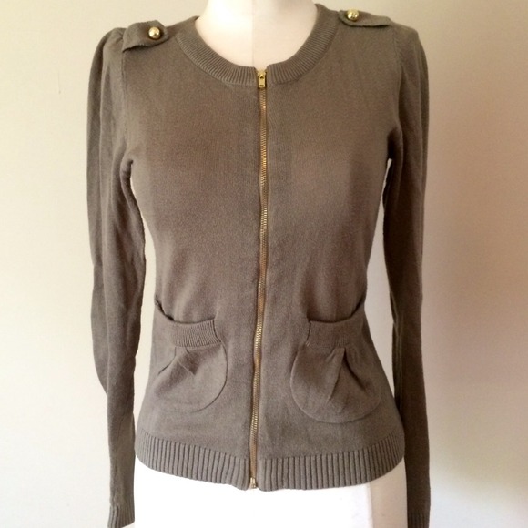 Olive zip up sweater