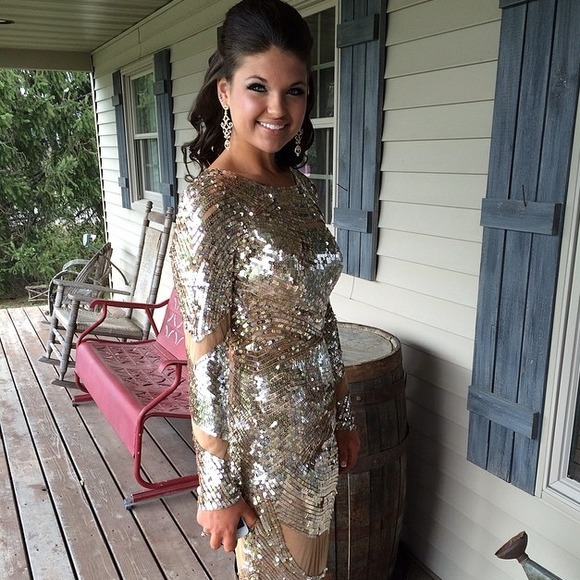 2014 golden prom dress