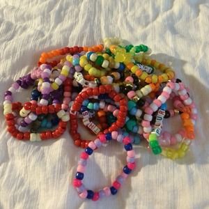 Assorted kandi bracelets