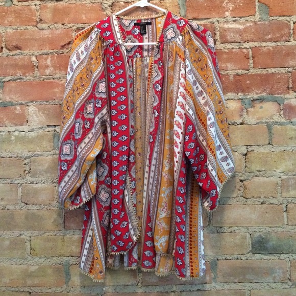 Paisley striped kimono