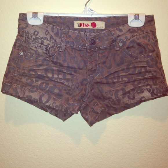 Gray Leopard Shorts