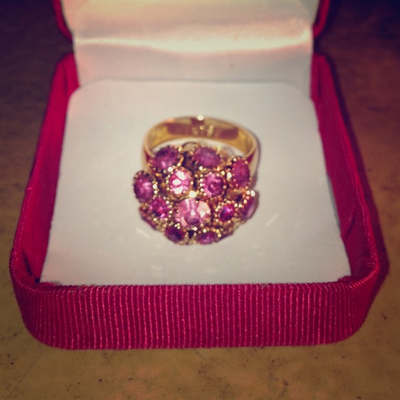 Antique pink and gold ring