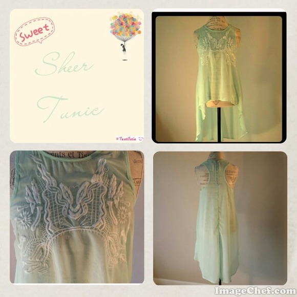 Sheer mint green tunic