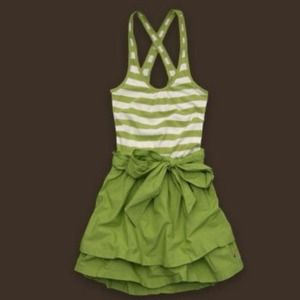 HOLLISTER Mini Dress Ruffle Layers Big Bow Sz XS