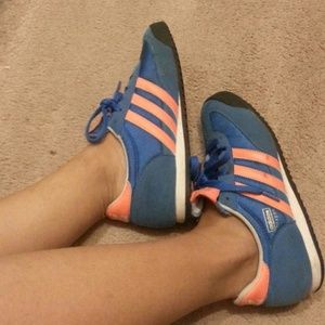 REDUCED PRICE Blue and  orange adida shoes