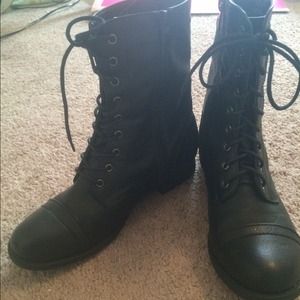 Black combat boots