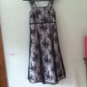 Girls black and light pink dress