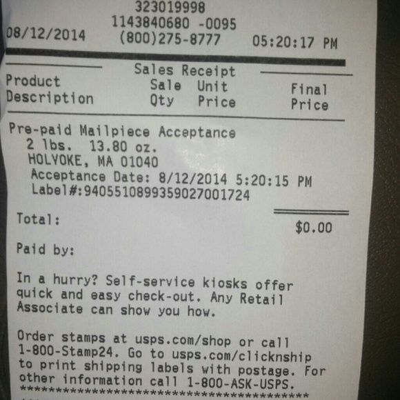 Receipt - Picture 1 of 1