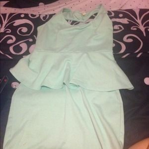 Cut out heart peplum dress