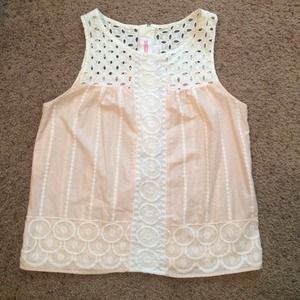 H&M Peach Eyelet top