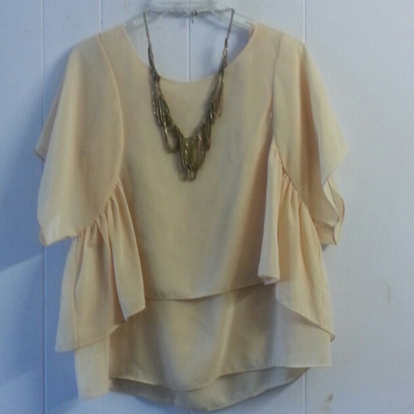 Peach chiffon blouse. Size Small/medium.