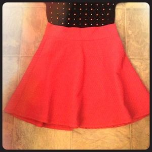 Pink High waisted skater skirt