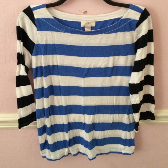 Ann Taylor LOFT Two-tone Striped Shirt - Picture 1 of 2
