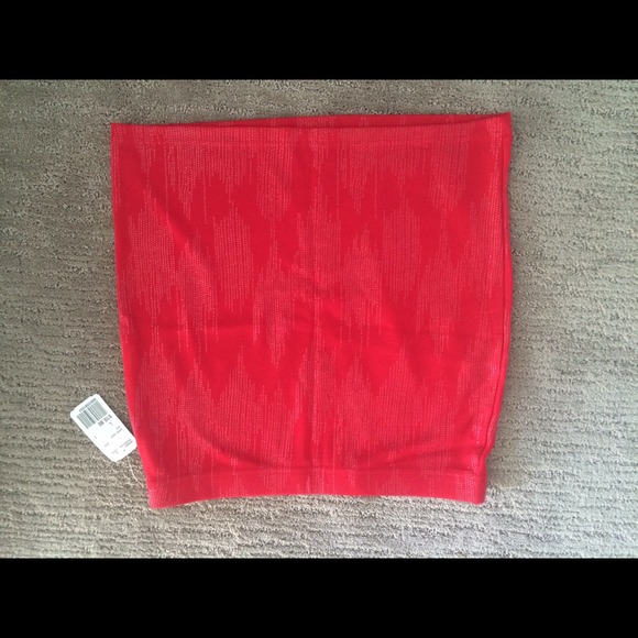 Red and silver pencil skirt