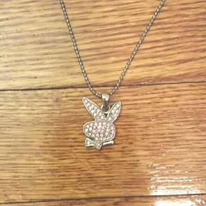 Pink bunny necklace