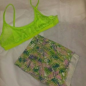 Sheer  lime green bra top