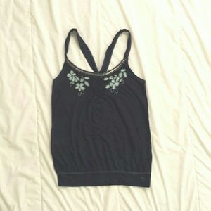 Beaded navy Abercrombie tank