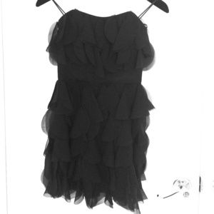 Strapless Sweetheart Layered Chiffon LBD