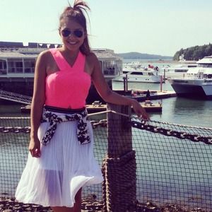 Neon pink crop top