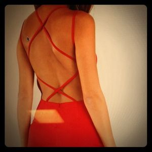 Strappy back sexy red dress!
