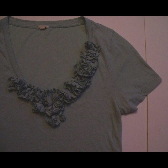 J Crew Mint Rosette Tee - Picture 2 of 2