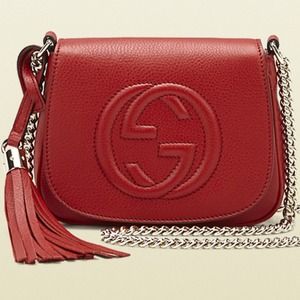 Gucci Soho leather chain shoulder bag red