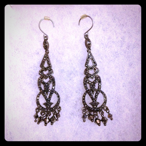 Dark silver earrings